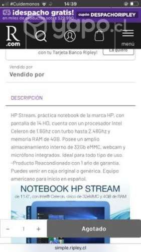 Notebook HP stream