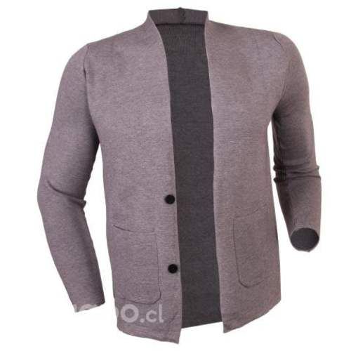 Chaleco L Exclusivo Abierto Manga Larga Gris