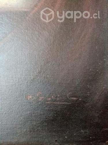 Pintura antigua de guerrero o guardia de palacio