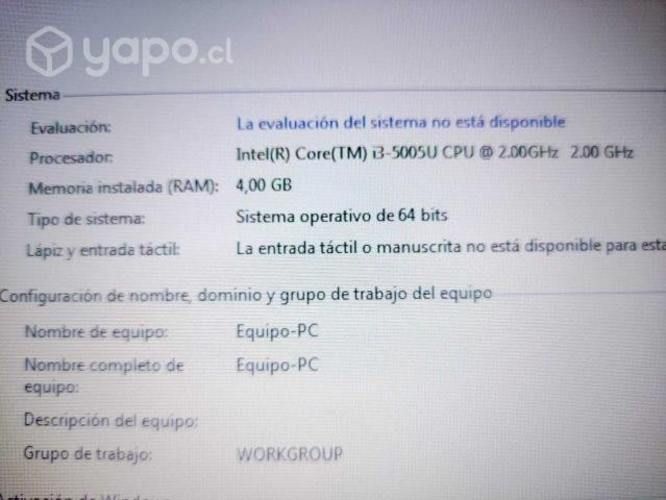 Notebook Hp 240 G5, Cpu I3-5005u, 4 Gb Ram Y Hdd 1