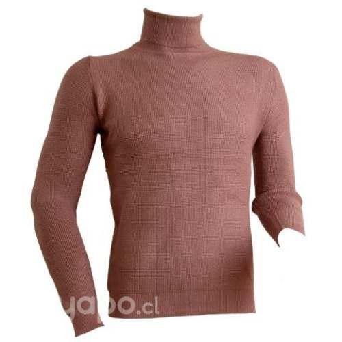 Sweater Palo Rosa Elasticado Cuello Alto Beatle L