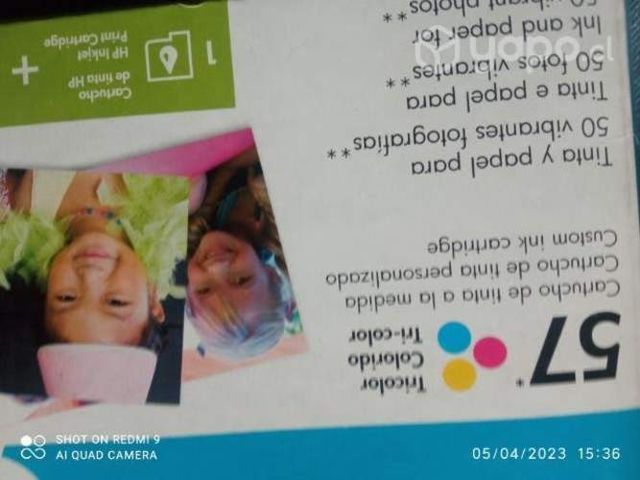 Packs de tintas hp 56 y 57 con papel fotográfico