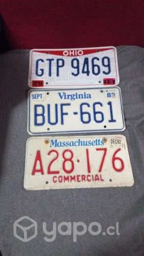 Placa patente antiguas de estados unidos