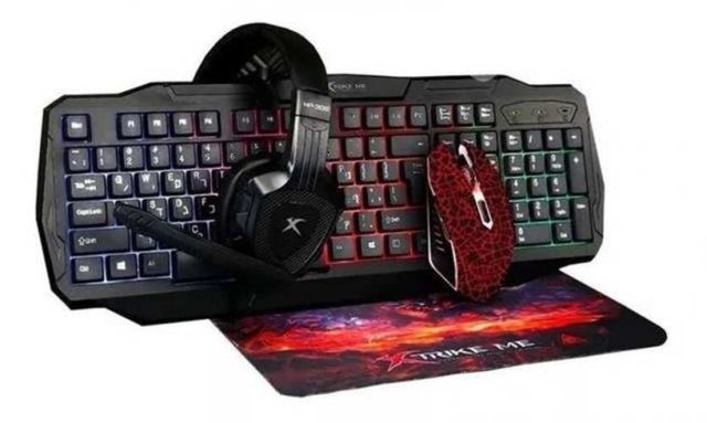 Kit Teclado, Mouse, Audífono y Mousepad Gamer