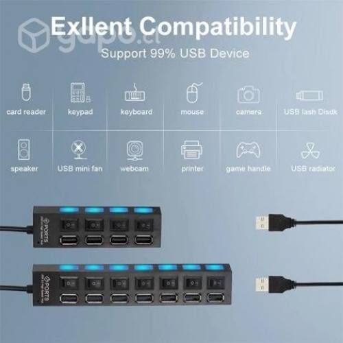Multipuerto HUB 7 USB Extension 7 Puertos Extensor