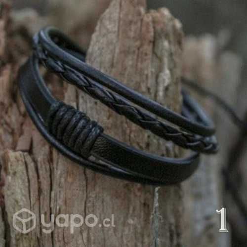 Pulseras negras múltiples 2x1