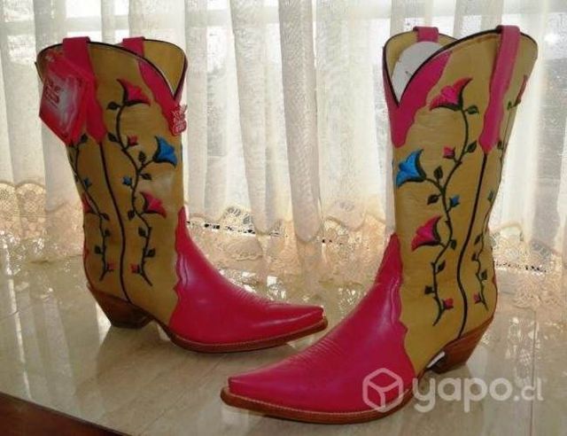 Botas De Mujer: Vaqueras-Artesanales-Cuero (RUDEL)