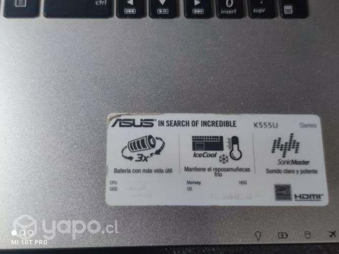 Notebook Asus K555U 15 pulgadas