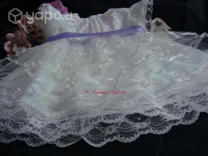 Vestido blanco nuevo, niña, matrimonio, bautizo