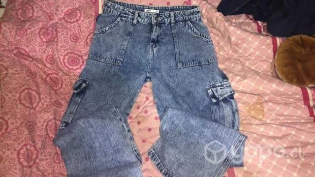 Jeans cargo mujer