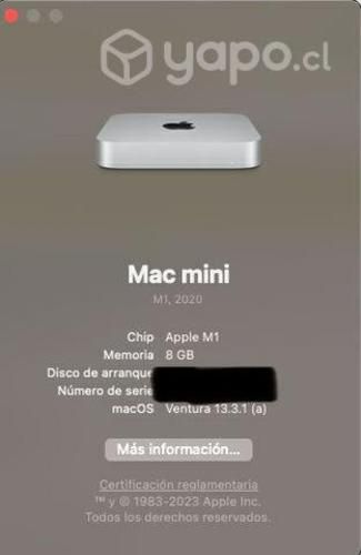 Mini Mac 2020 M1 8gb incluye teclado y mouse