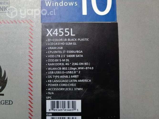 Notebook Asus X455L (SSD 1TB)