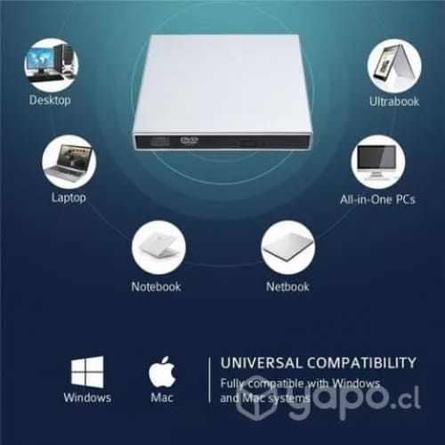 Grabador Lector Cd/dvd Externo Slim Usb 2.0