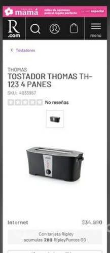 Tostador thomas 4 panes 7 niveles nuevo