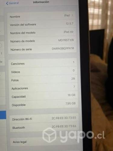 Ipad air 16gb