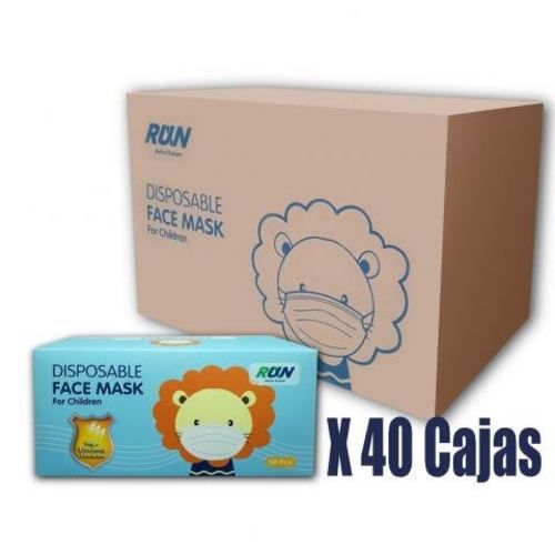 Mascarillas 3 pliegues para niñas(40 cajas de 50 )