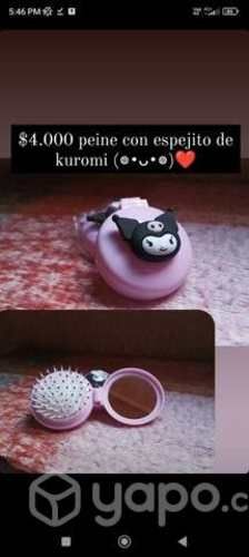 Peine con espejo de kuromi