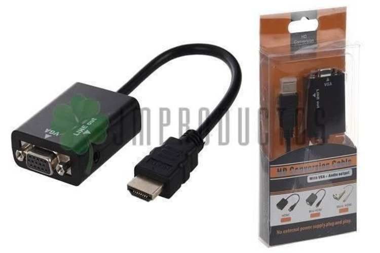 Convertidor De Hdmi A Vga Con Audio Con Cable 1×1