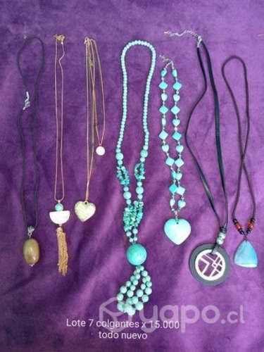 7 colgantes nuevos piedras etc