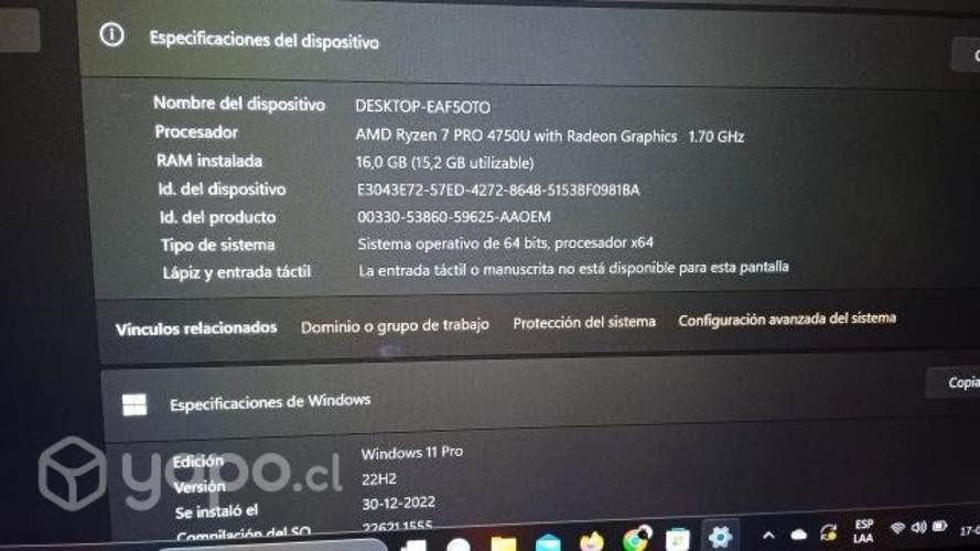 Lenovo ThinkPad AMD Ryzen 7 pro 16 GB de ram 512 s