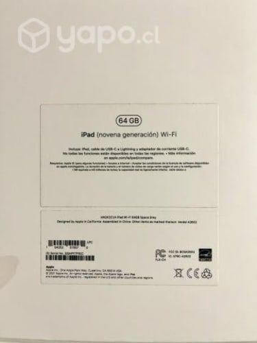 Ipad 10.2" 64 gb 9na generación