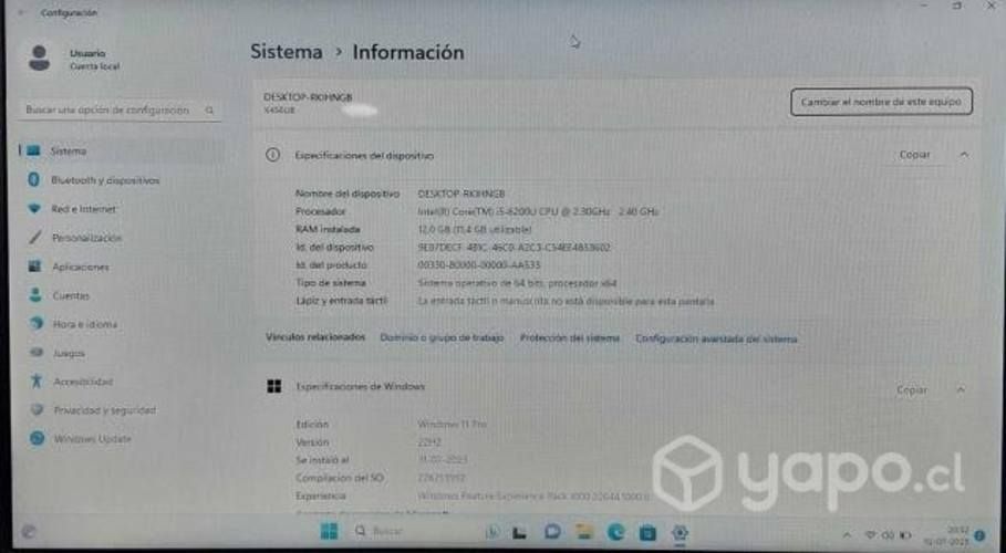 SemiGamer Asus I5 hasta 2,8Ghz/12GB RAM/240GB SSD/