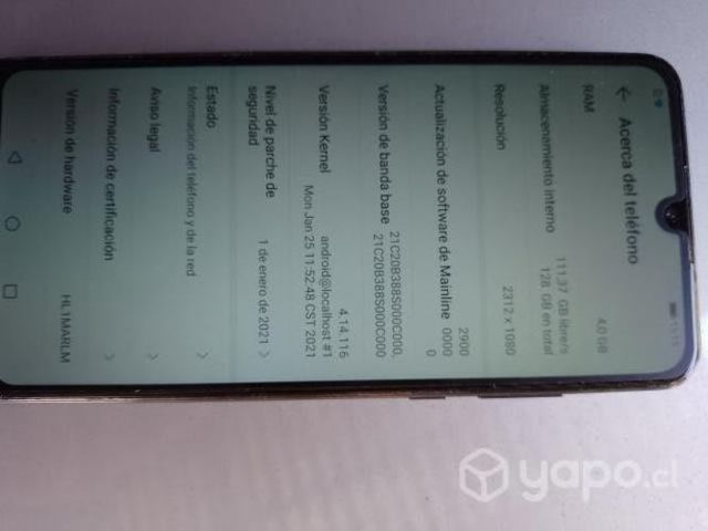 Teléfono Huawei P30lite