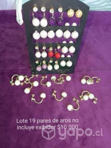19 pares de aros sin exibidor
