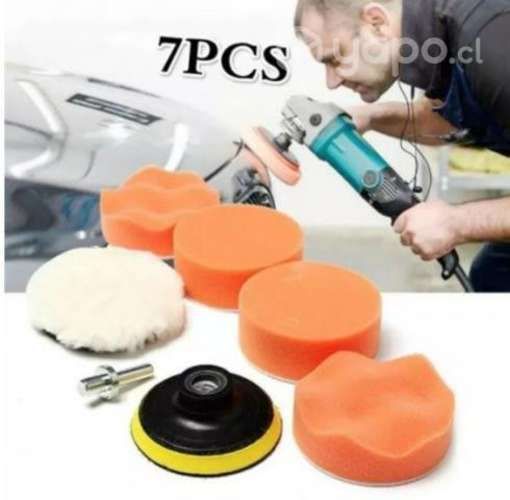 Set De 7 Accesorios Discos Esponjas Pulir Pulidora