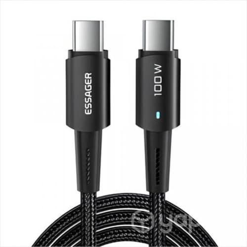 Cable Carga Rápida 5A, USB-C a USB-C, Essager, 1m