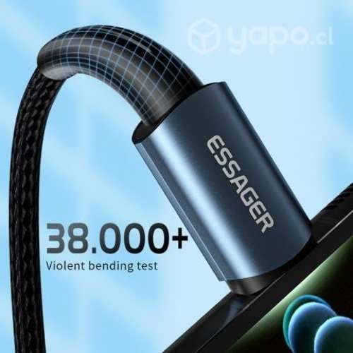 Cable Carga Rápida 5A, USB-C a USB-C, Essager, 1m