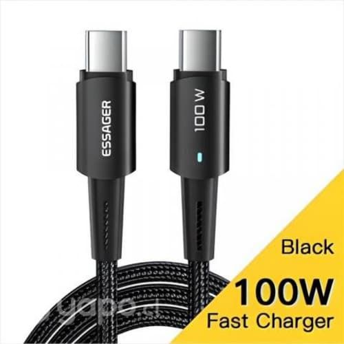 Cable Carga Rápida 5A, USB-C a USB-C, Essager, 1m