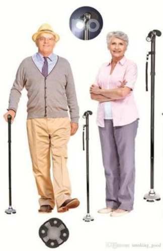 Bastón Plegable 4 Soportes Luz Led