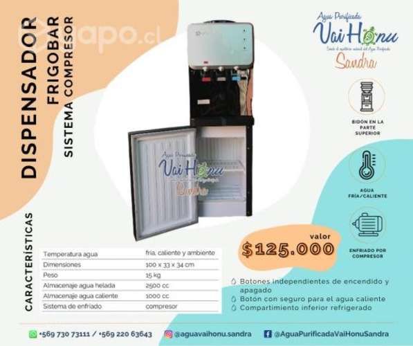 Dispensador de agua con frigobar