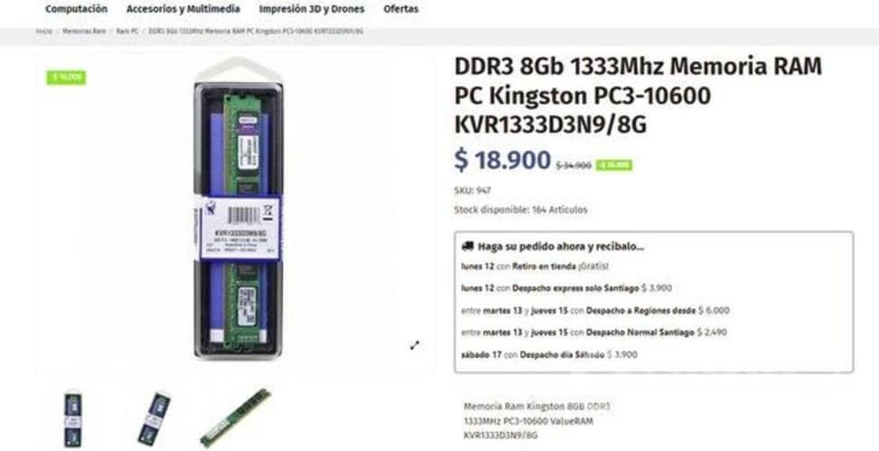 6 memoria RAM 8 GB