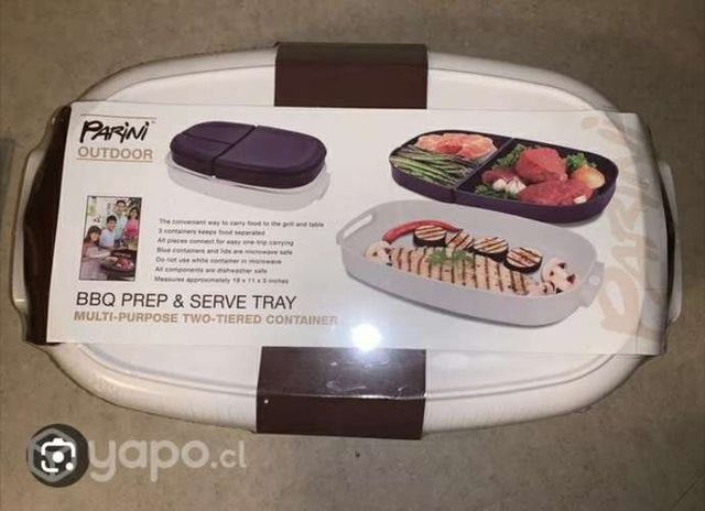 Bandeja de dos niveles multiproposito usada