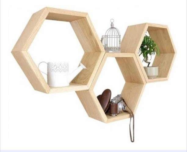 Repisas hexagoanales de madera