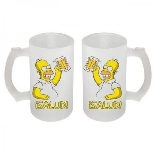 Shopero vidrio empavonado Homero o personalizado