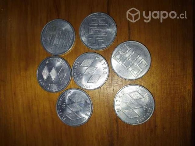 Monedas antiguas metro de Santiago