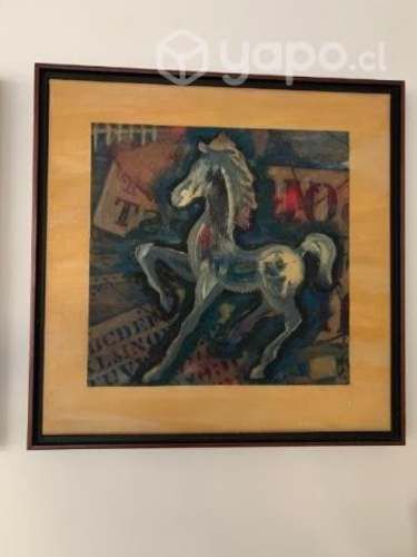 Cuadro caballo Oleo sobre tela con marco de madera