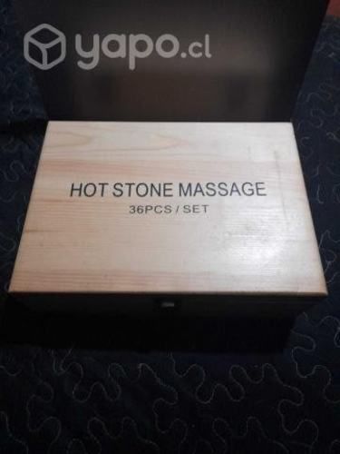 Set de olla con 36 piedras para masajes