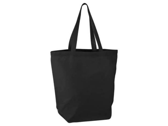 Bolsa 100% algodón negro con fuelle -ecofamy