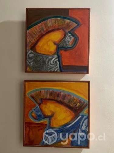 2 Cuadros en acrílico sobre tela artista venezola