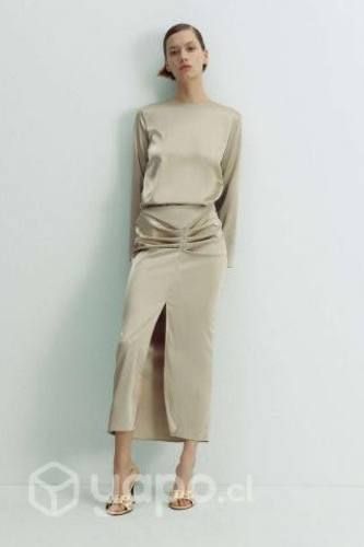 Falda Satinada Zara - Talla M elasticada