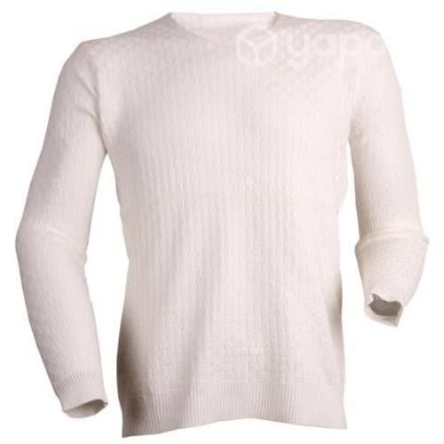 Sweater Blanco Cuello V Elasticado XL
