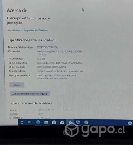 HP Semigamer I3 Hasta 3,4Ghz/16GB Ram/512GB SSD/2G