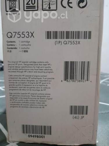 Hp Toner Laserjet Negro 53x Q7553x NUEVO