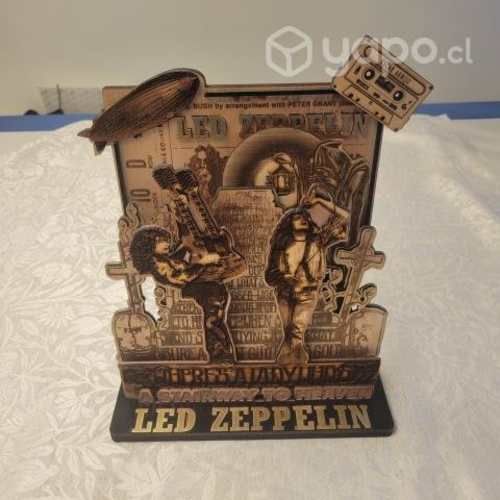 Cuadro Led Zeppelin, grabado en madera