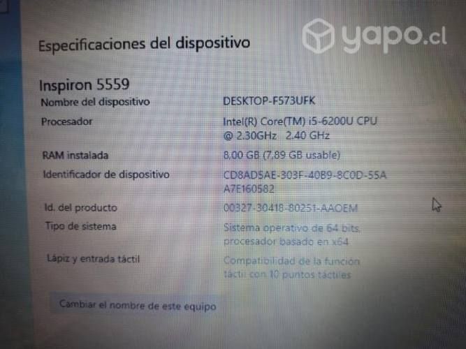 Notebook Dell i5