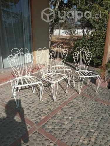 4 sillas antiguas fierro forjado